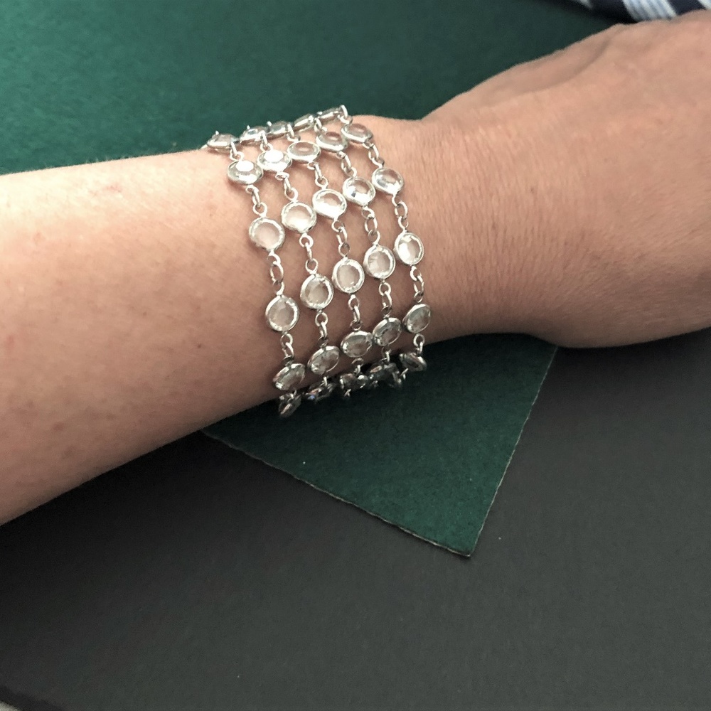 🔴 Silver link Crystal Vintage Bracelet - Picture 3 of 6